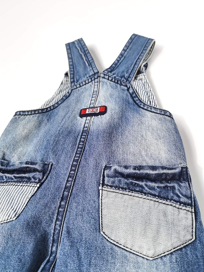 KIDSCOOL SPACE Baby Little Kids Cute Denim Embroidered Fashion Jean Overalls
