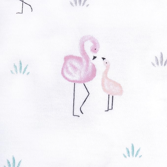 HALO 100% Cotton Sleepsack Swaddle, 3-Way Adjustable Wearable Blanket, TOG 1.5, Flamingos, Small, 3-6 Months