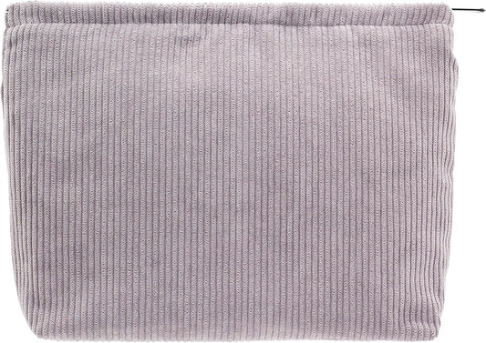 PAZIMIIK Makeup Bag Large Zipper Corduroy Make Up Pouch for Purse Travel Canvas Cosmetic Organizer for Women Brush Storage,Grey